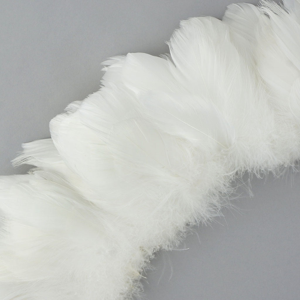 Goose Coquille Feathers Dyed White - Feathers