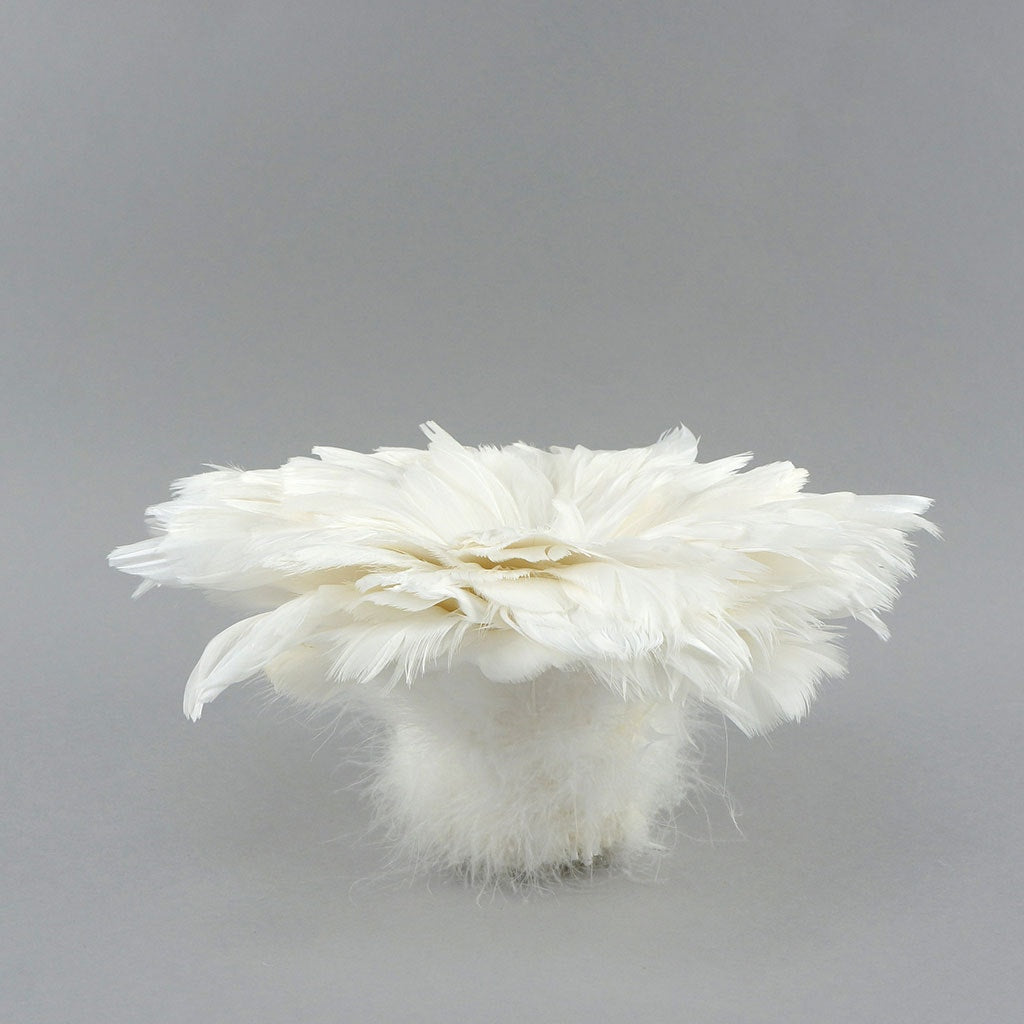 Goose Coquille Feathers Dyed White - Feathers