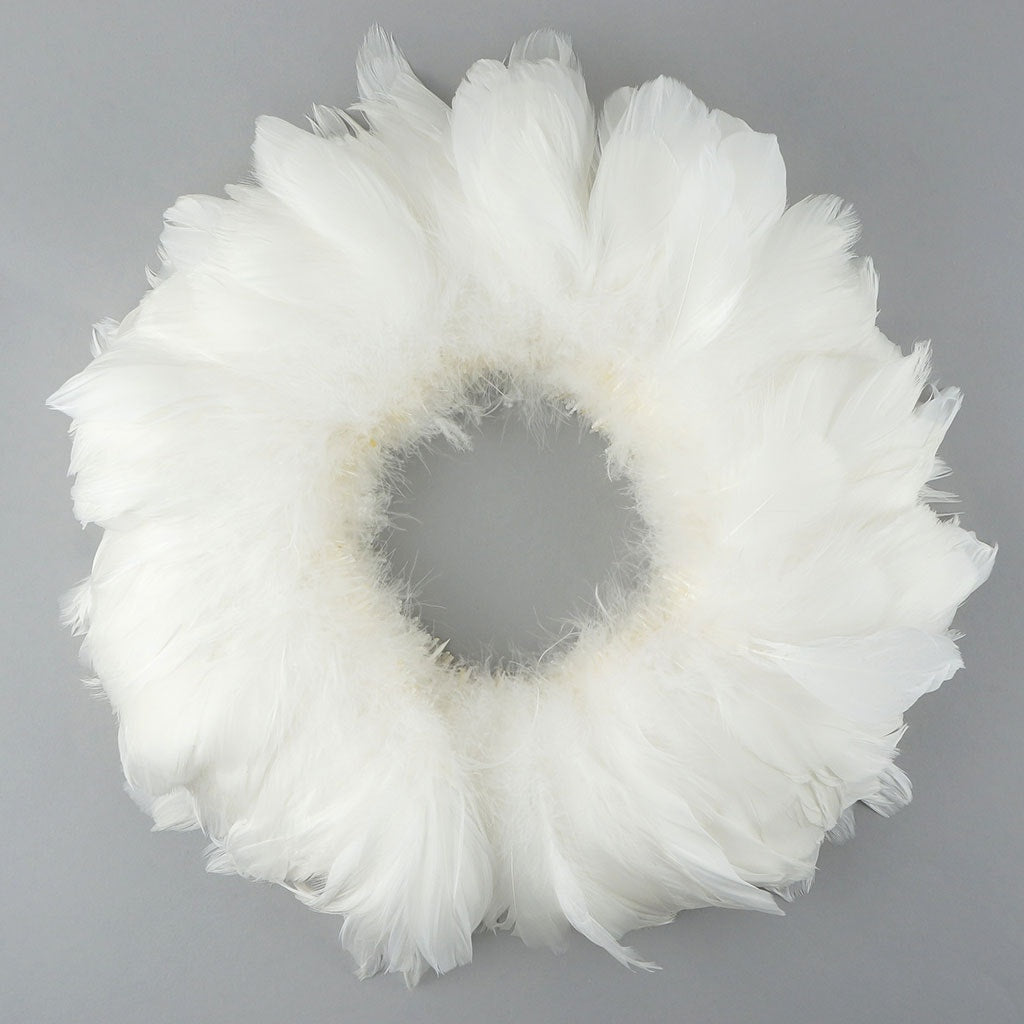 Goose Coquille Feathers Dyed White - Feathers