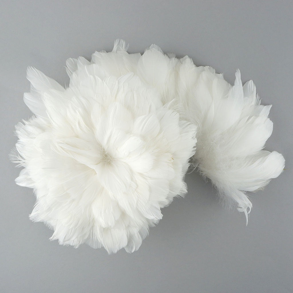 Goose Coquille Feathers Dyed White - Feathers