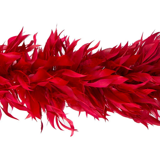 Goose Feather Boa - Stripped Nagoire - Red - Goose Boa