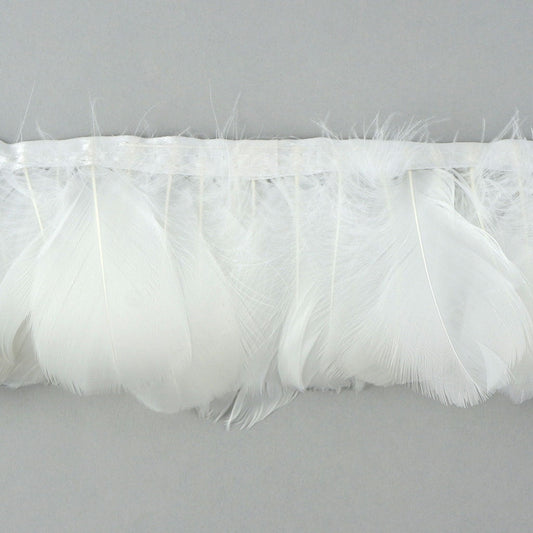 Goose Feather Fringe Trim - 1 Yard - White - Feathers