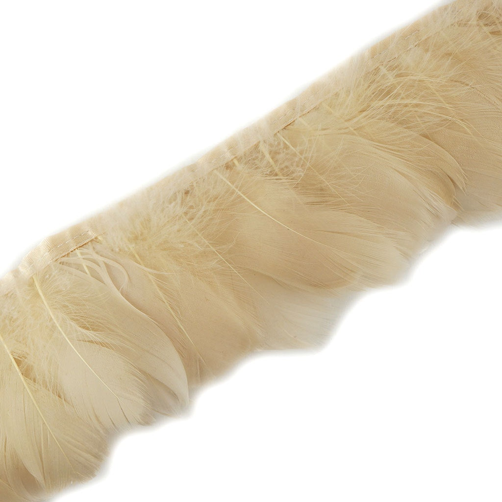 Goose Feather Fringe Trim - 5 Yards - Beige - Feathers