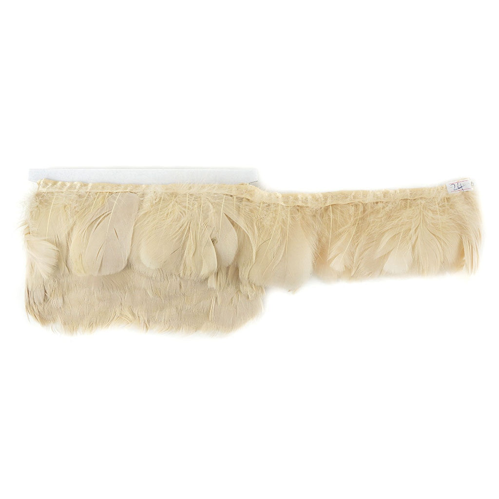 Goose Feather Fringe Trim - 5 Yards - Beige - Feathers