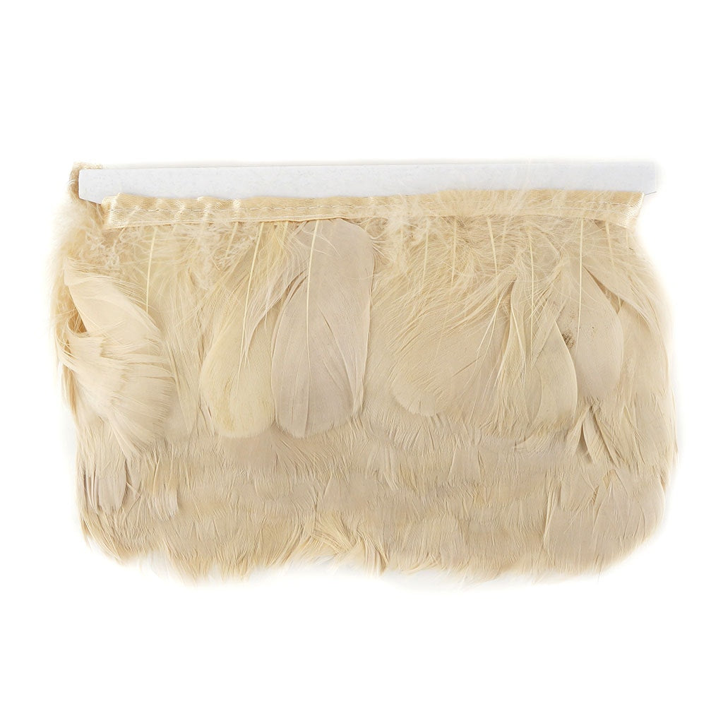 Goose Feather Fringe Trim - 5 Yards - Beige - Feathers