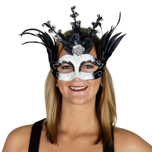 Goose Feather Mask Black - Feathers