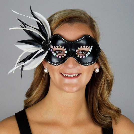 Goose Feather Mask Black/White - Feathers