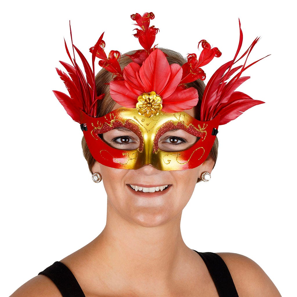 Goose Feather Mask Red - Feathers