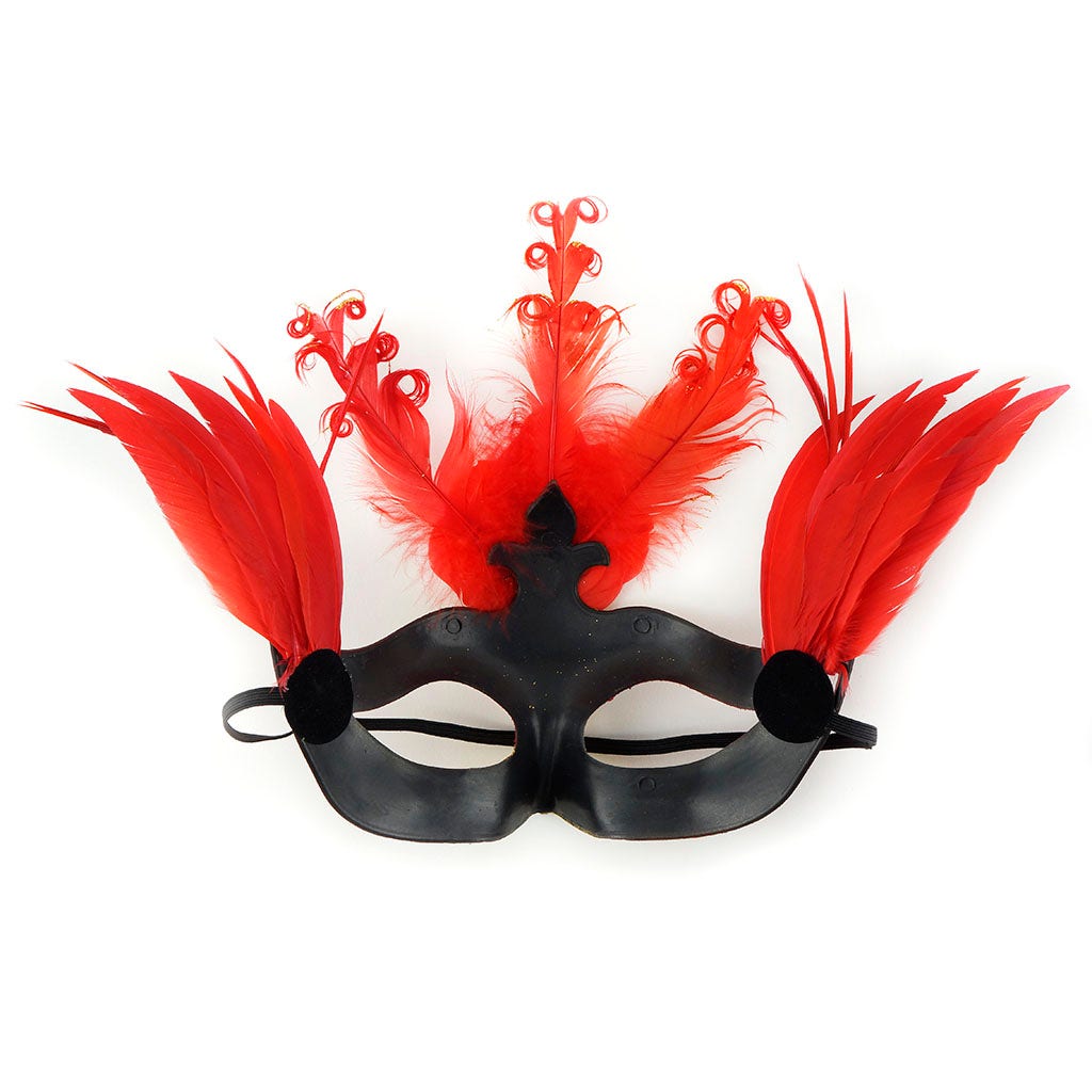 Goose Feather Mask Red - Feathers