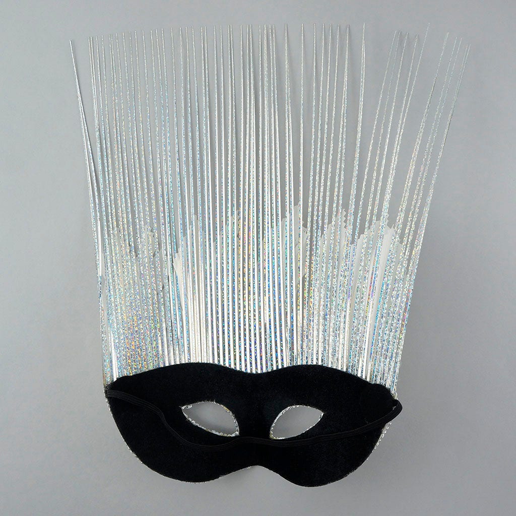 Goose Feather Mask Silver/White - Feathers