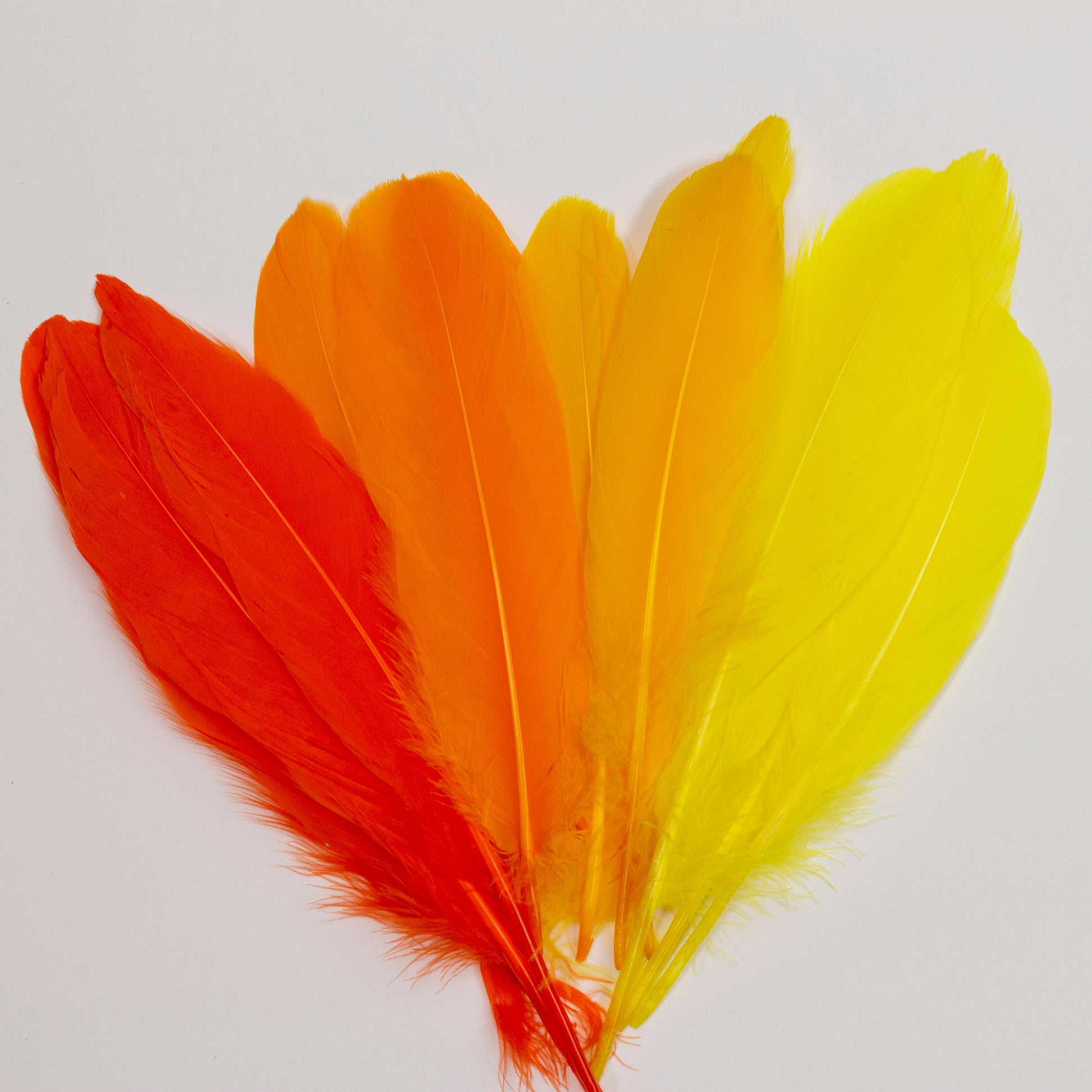 Goose Feathers 7-8’’ - 12 pcs - Fire Mix - Goose Feathers