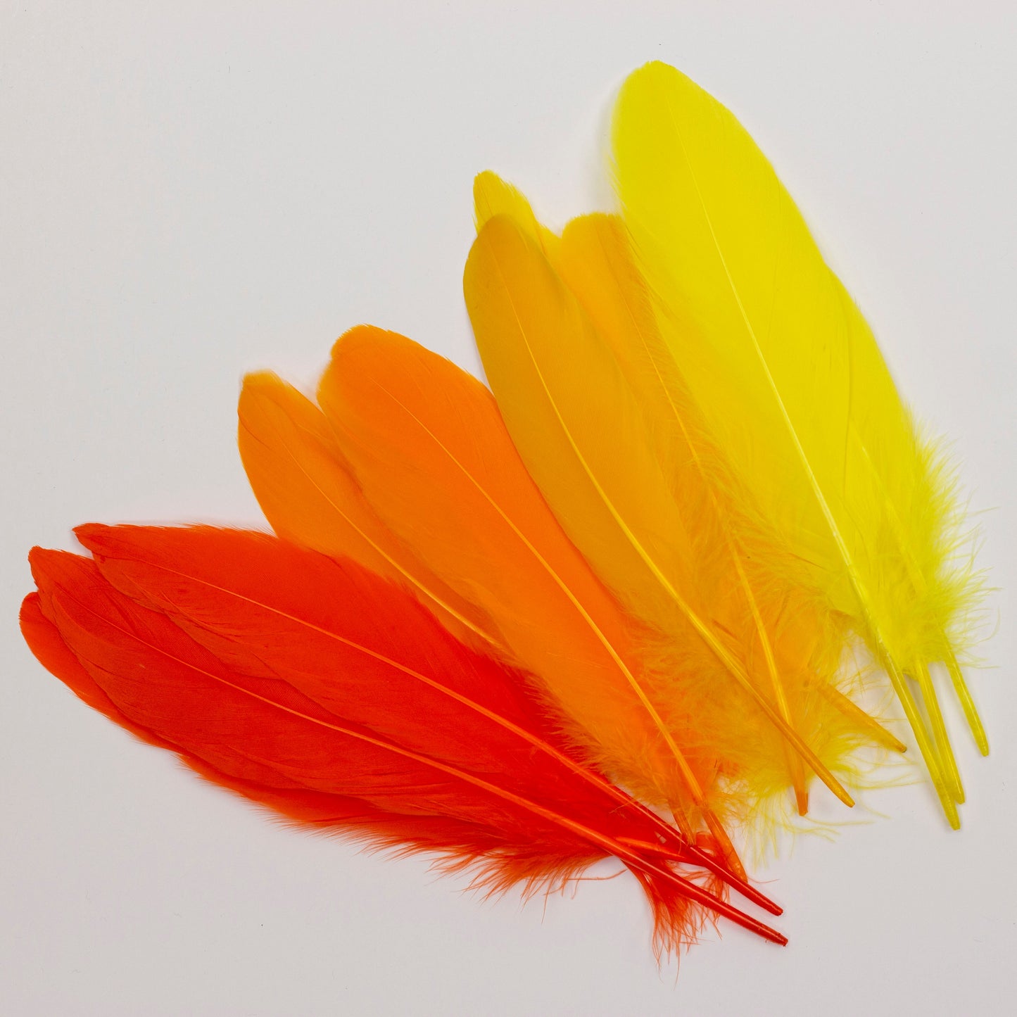 Goose Feathers 7-8’’ - 12 pcs - Fire Mix - Goose Feathers