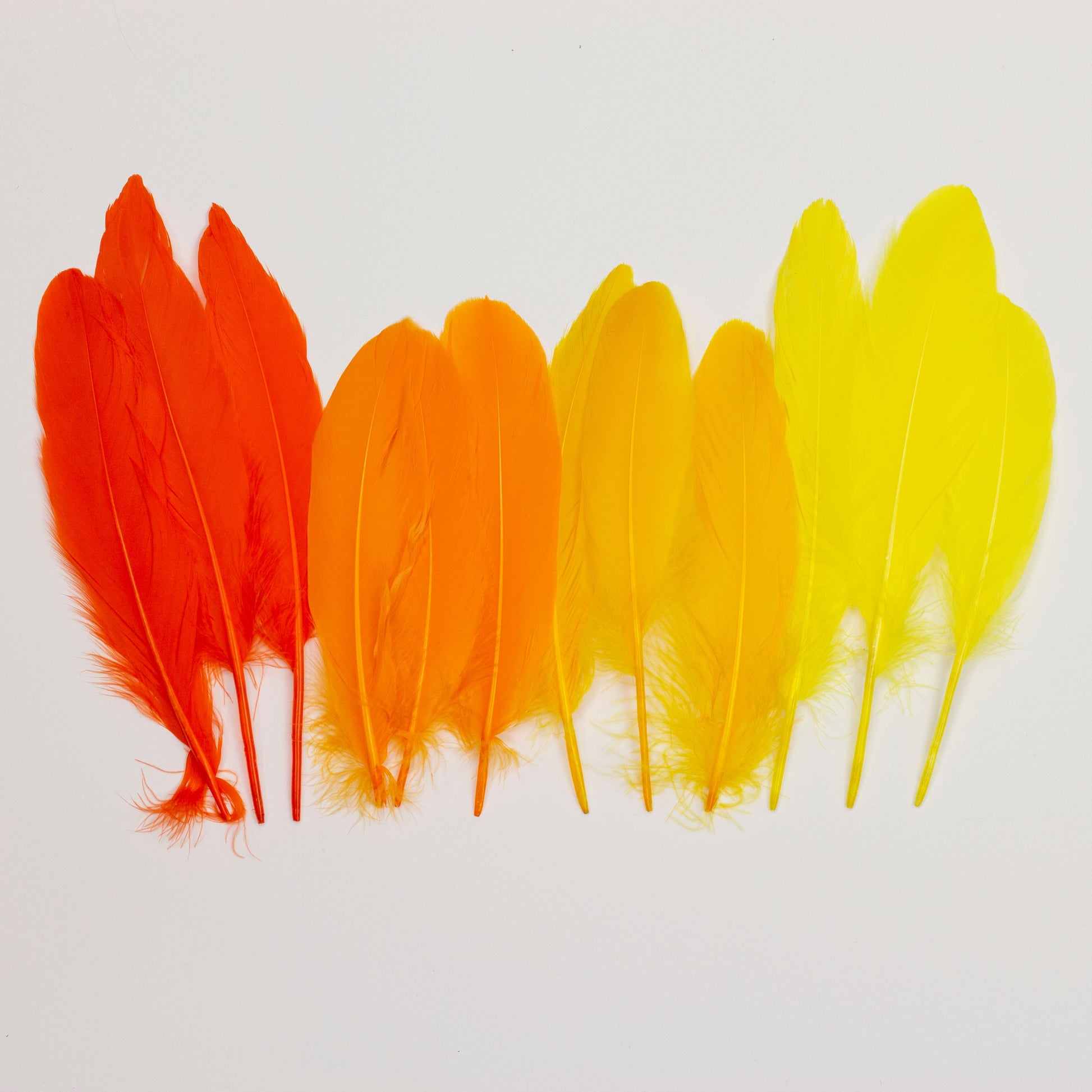 Goose Feathers 7-8’’ - 12 pcs - Fire Mix - Goose Feathers