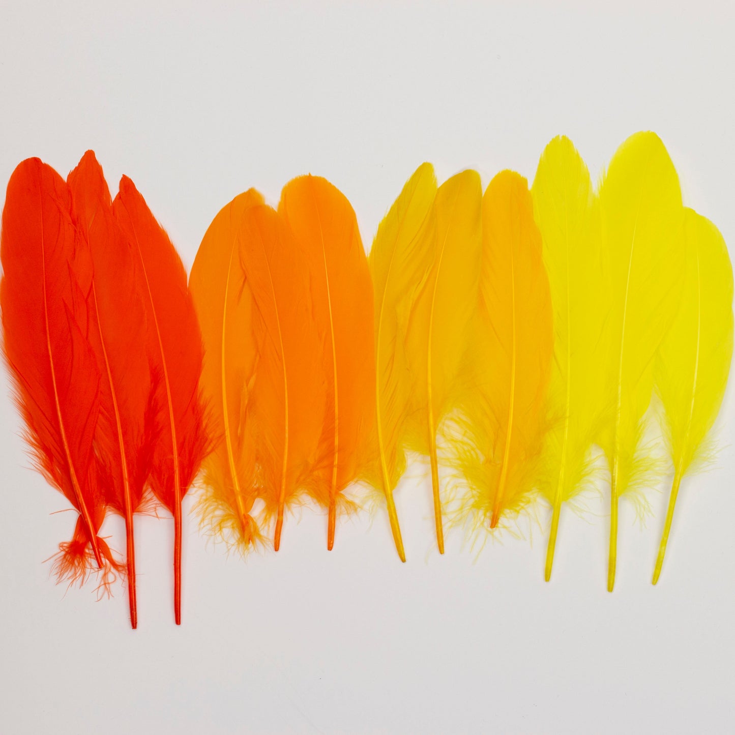 Goose Feathers 7-8’’ - 12 pcs - Fire Mix - Goose Feathers