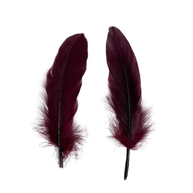 Goose Pallets Loose Feathers 6-8 Inch 1/4 LB - Burgundy - Feathers