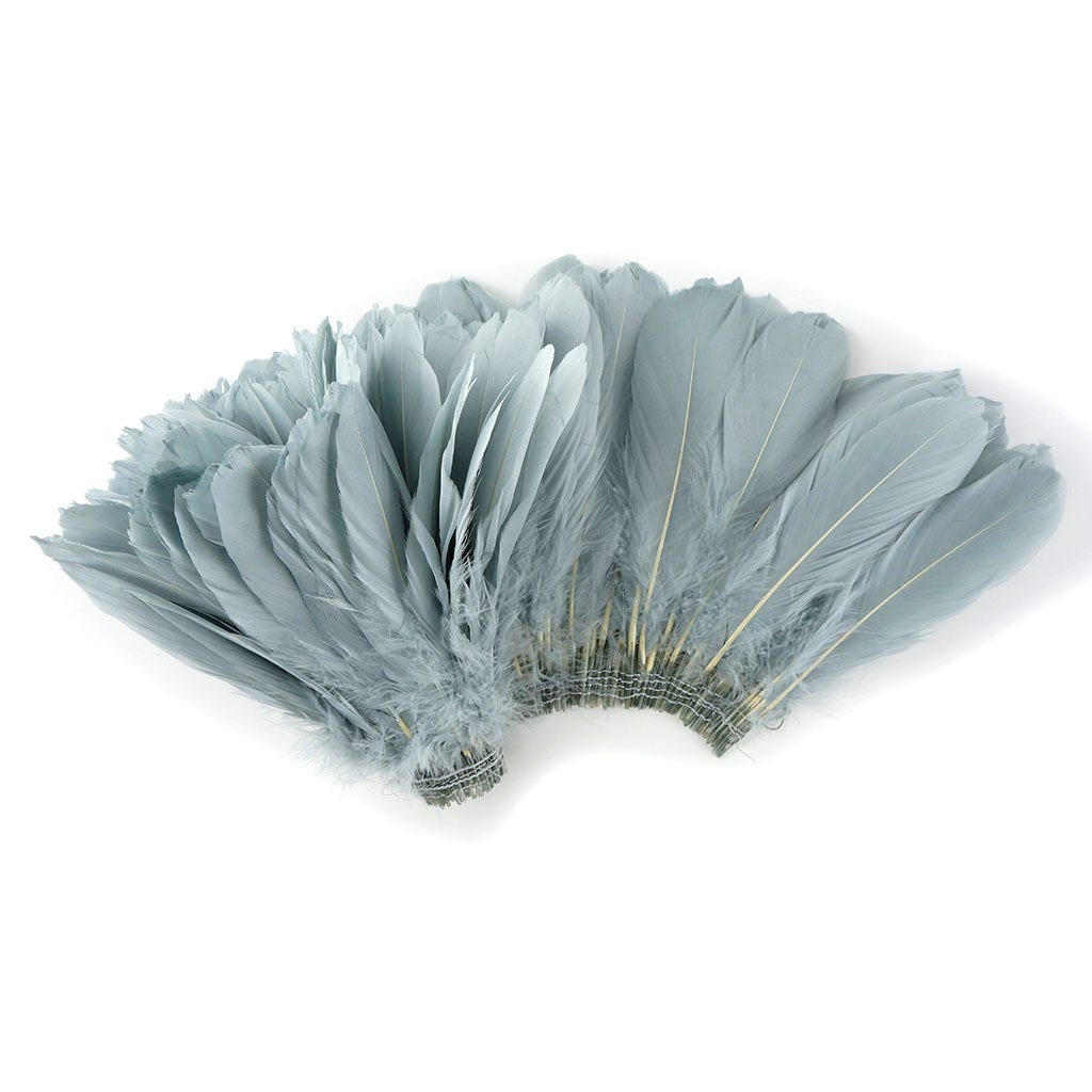 Goose Parried Pallets Dyed 0.50YD Silver - Feathers