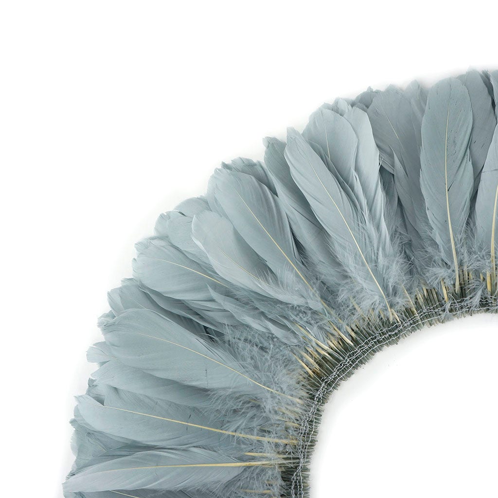 Goose Parried Pallets Dyed 0.50YD Silver - Feathers