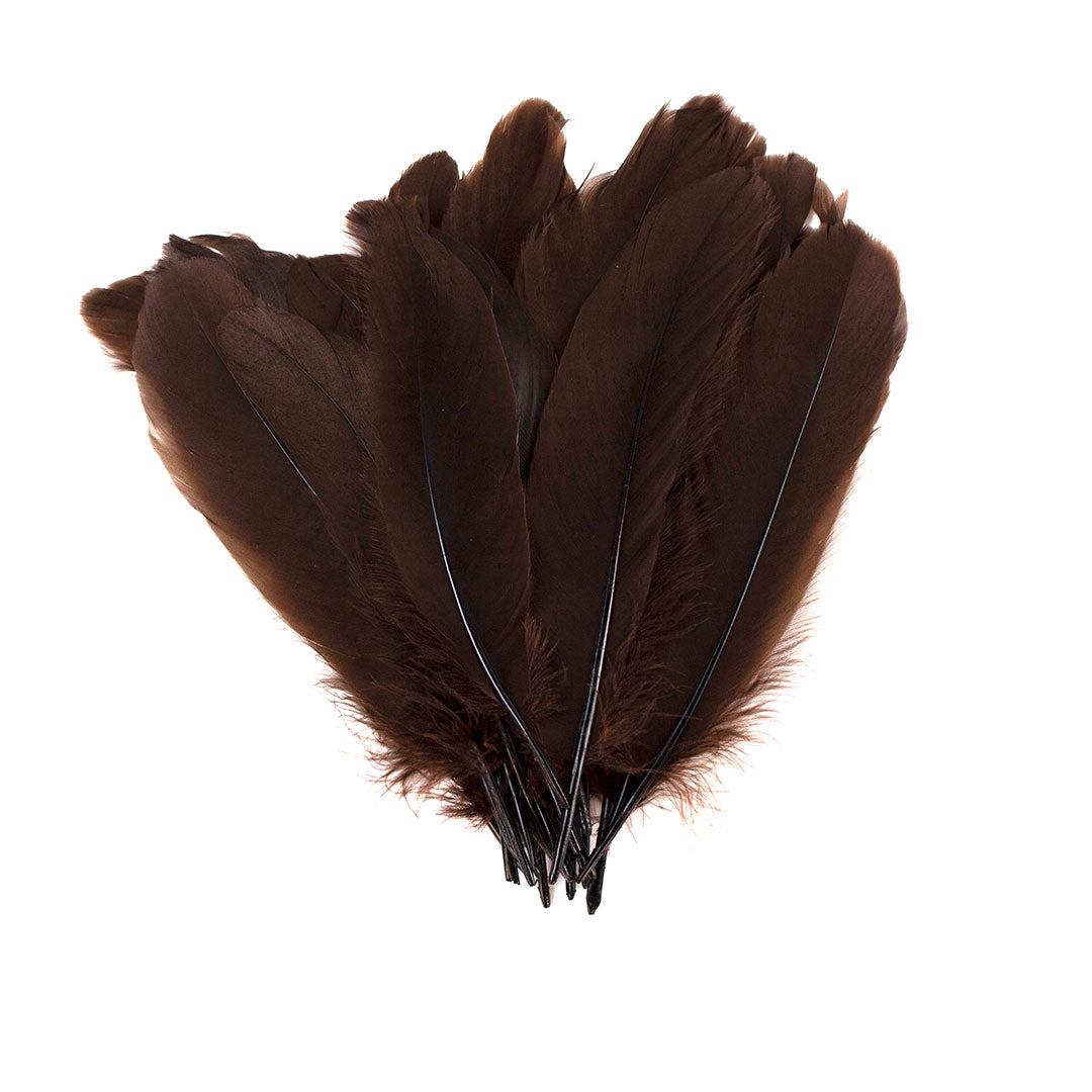 Goose Satinette Feathers Dyed - Brown - 1/4 lb