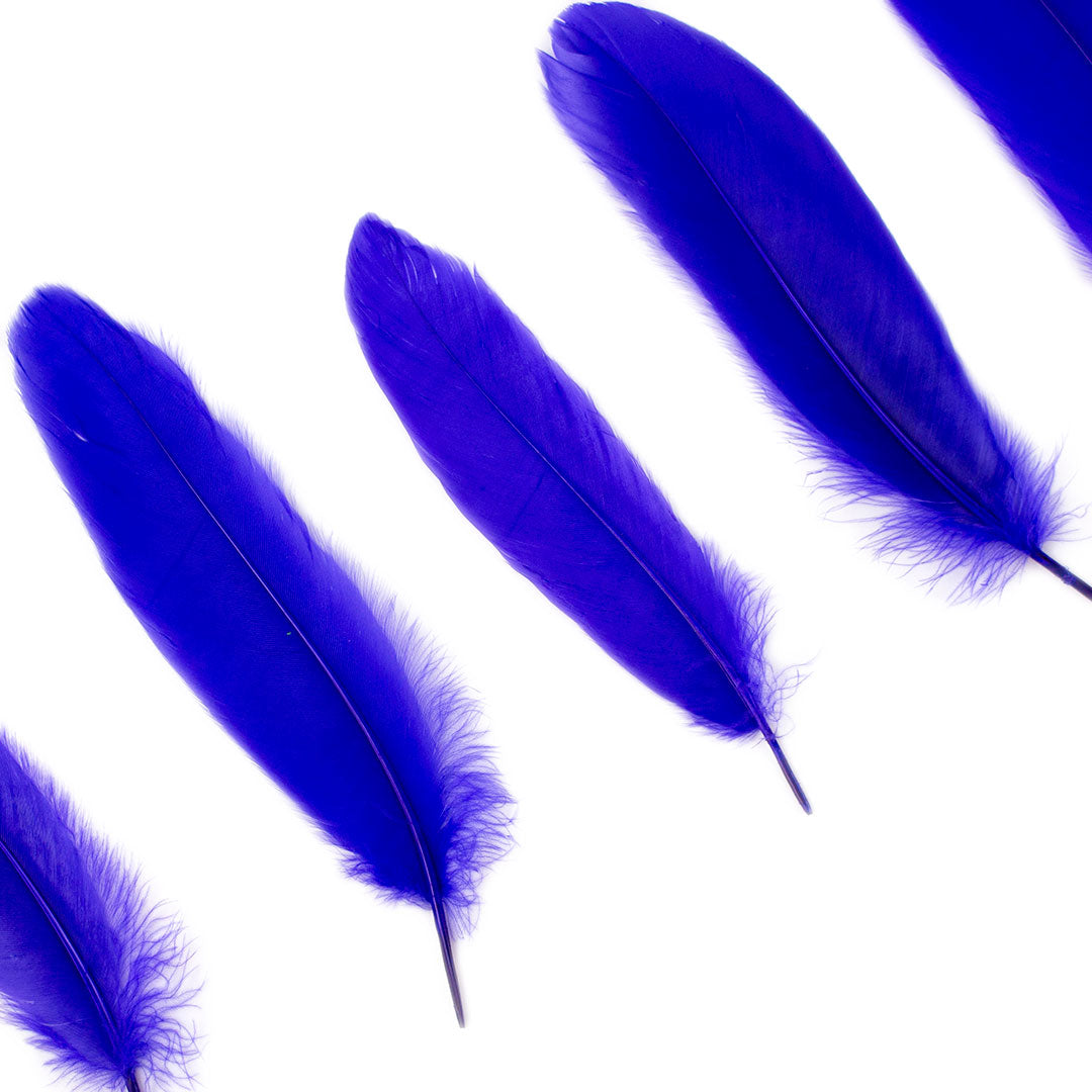 Goose Satinette Feathers Dyed - DARK LILAC - 1/4 lb