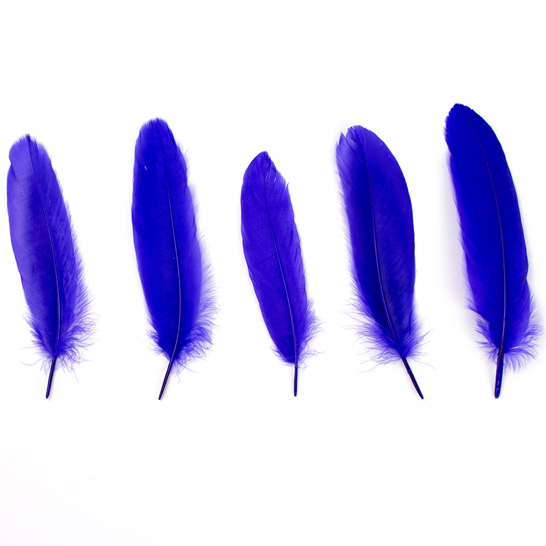 Goose Satinette Feathers Dyed - DARK LILAC - 1/4 lb