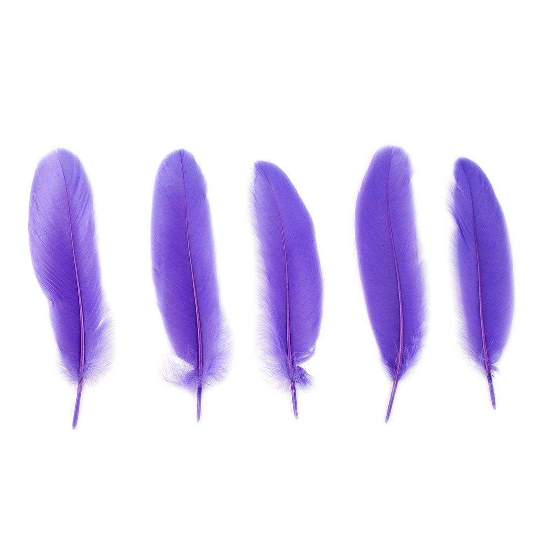 Goose Satinette Feathers Dyed - LAVENDER - 1/4 lb