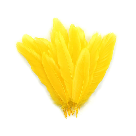 Goose Satinette Feathers Dyed - Yellow - 1/4 lb - Feathers