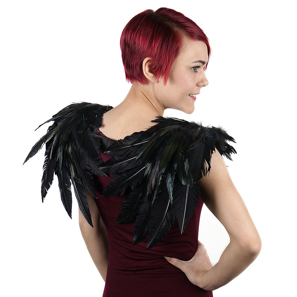 Gothic Black Crow Costume Feather Wings Gothic Black Crow Costume Feather Wings
