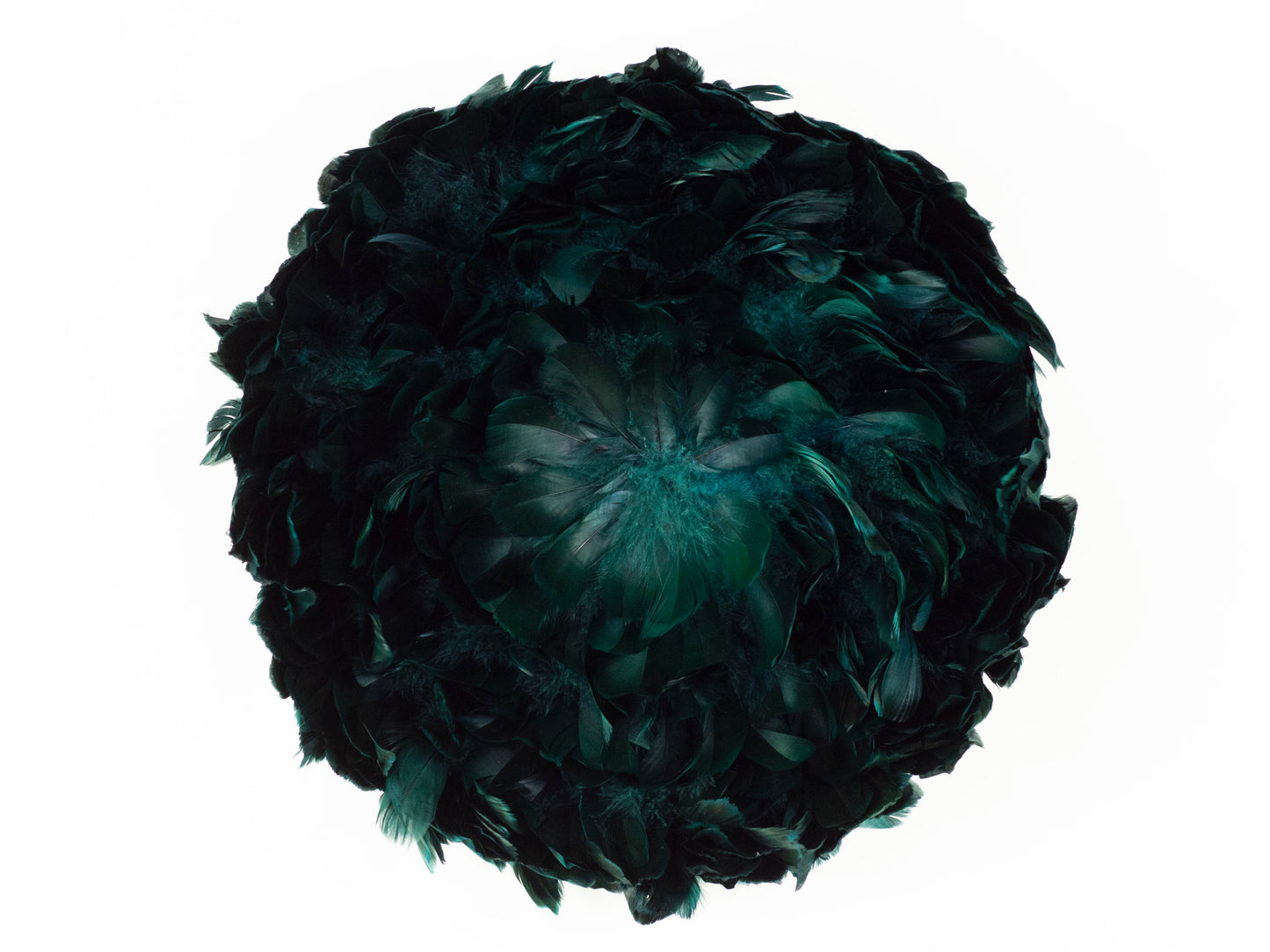 Juju Hat Nagoire Feather Wall Art 16 inch Wood Base   24-26 inch DIA --Teal