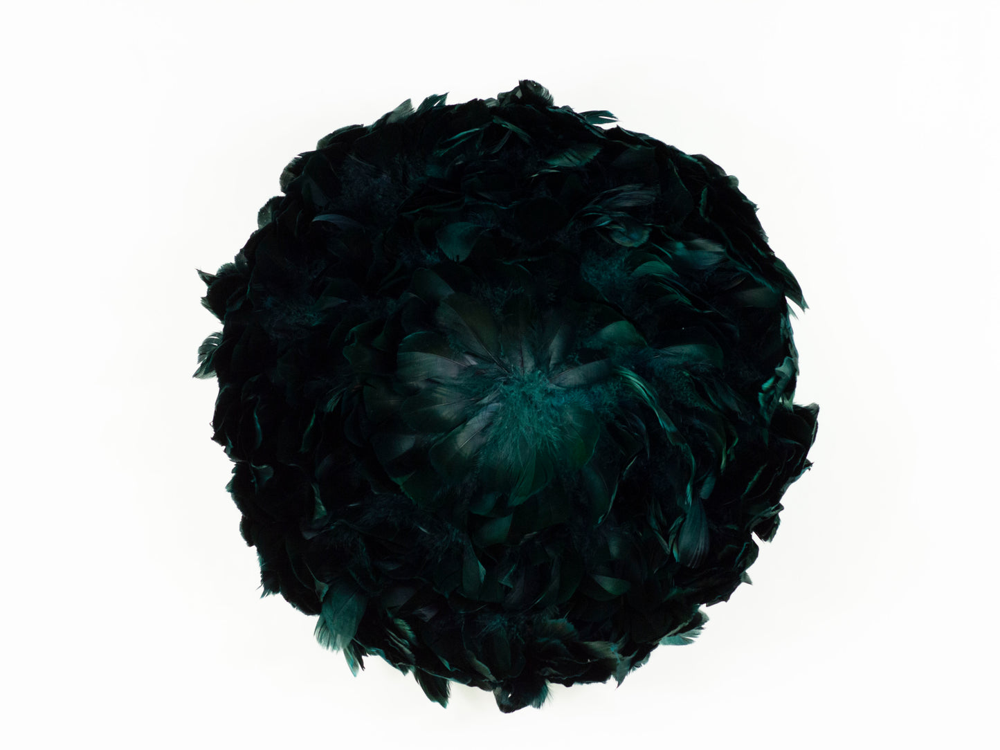 Juju Hat Nagoire Feather Wall Art 16 inch Wood Base   24-26 inch DIA --Teal