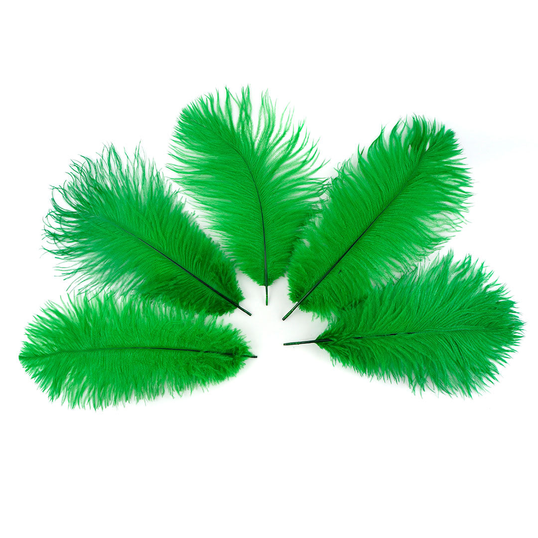 Ostrich Feathers 9-12" Drabs - Kelly