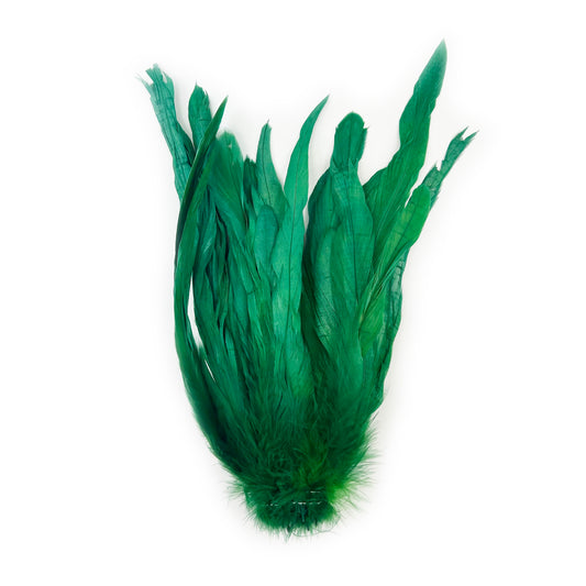 ROOSTER COQUE TAIL FEATHERS BLEACH DYED 7-10” - 25 PC/PKG - Kelly
