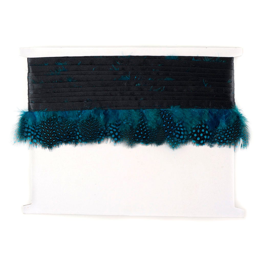 Guinea Plumage Feather Fringe - Dark Turquoise - Feathers