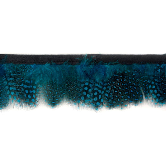 Guinea Plumage Feather Fringe - Dark Turquoise - Feathers