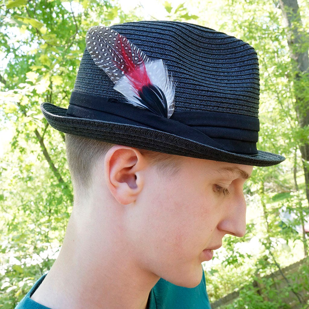 Guinea Rooster Turkey Feather Hat Trims - Black - Red - White - Natural - Feathers