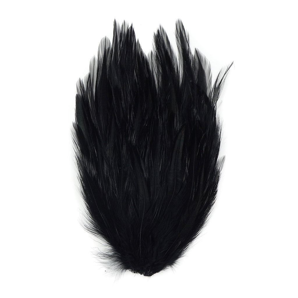 Hackle Feather Pad Dyed - Black - Feathers