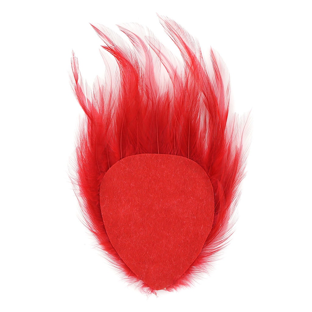 Hackle Feather Pad Dyed - Red - Feathers