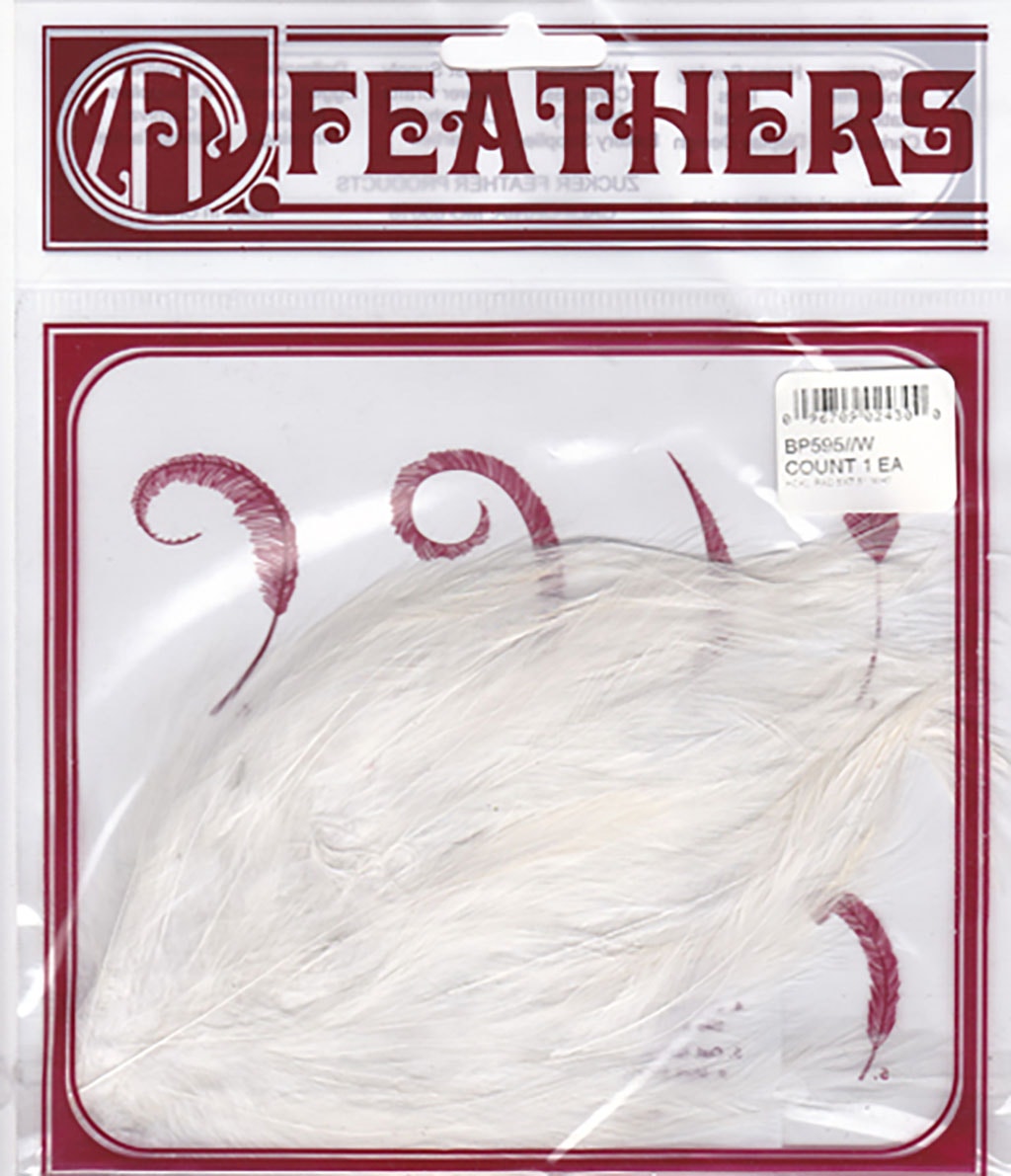 Hackle Feather Pad Dyed - White - Feathers