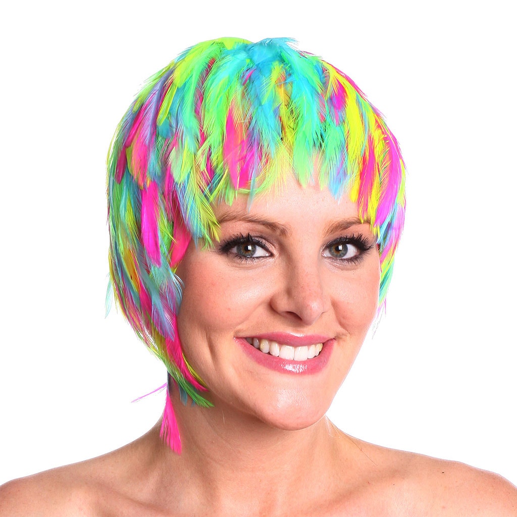 Hackle Feather Wig-Multi Colors - Bright Mix - Feathers