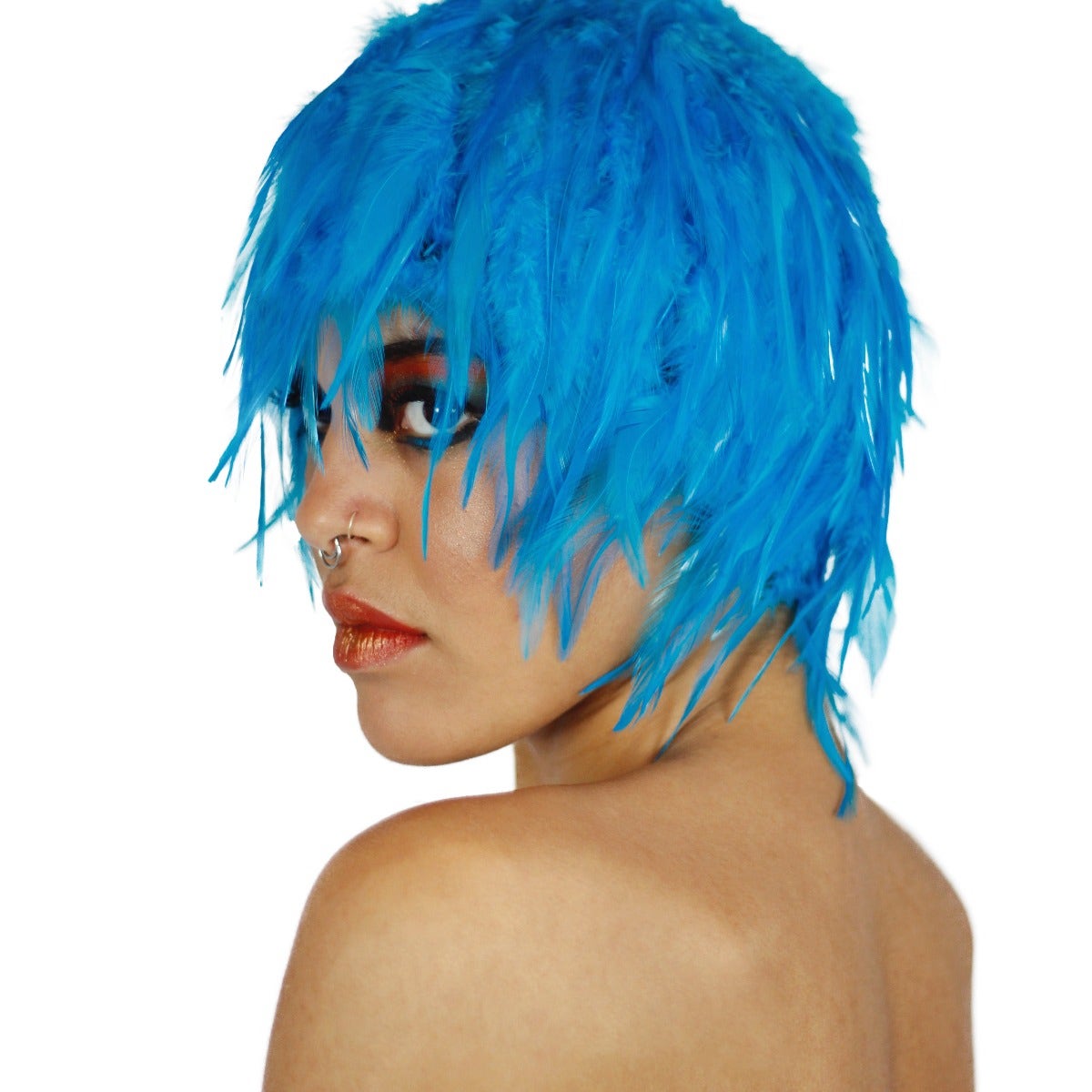 Hackle Feather Wig-Solid - Dark Turquoise - Feathers