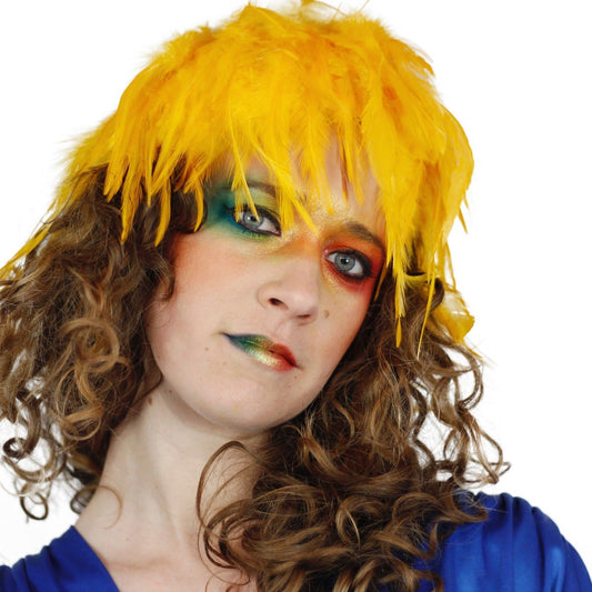 Hackle Feather Wig Solid - Gold - Feathers