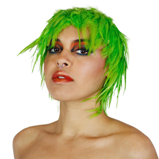 Hackle Feather Wig-Solid - Lime - Feathers