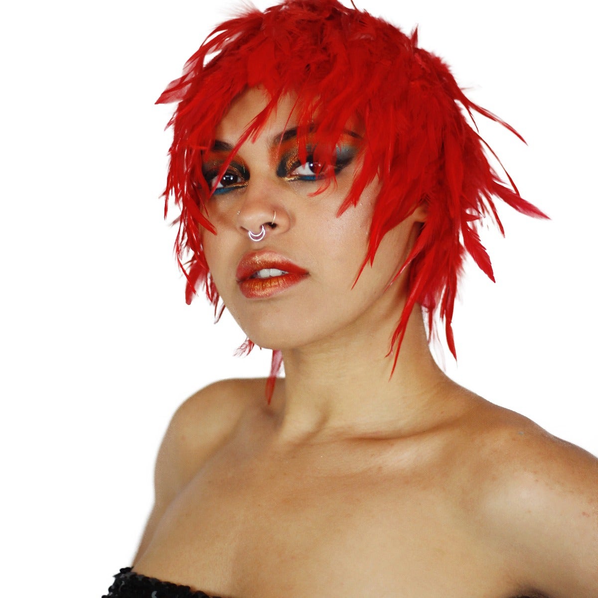 Hackle Feather Wig-Solid - Red - Feathers