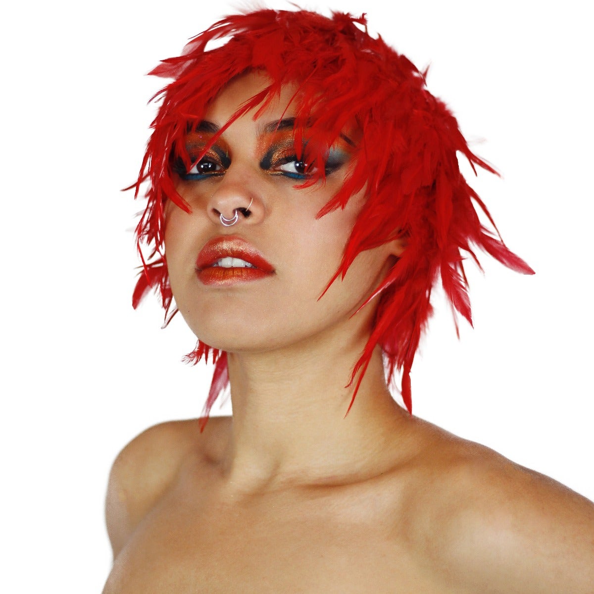 Hackle Feather Wig-Solid - Red - Feathers