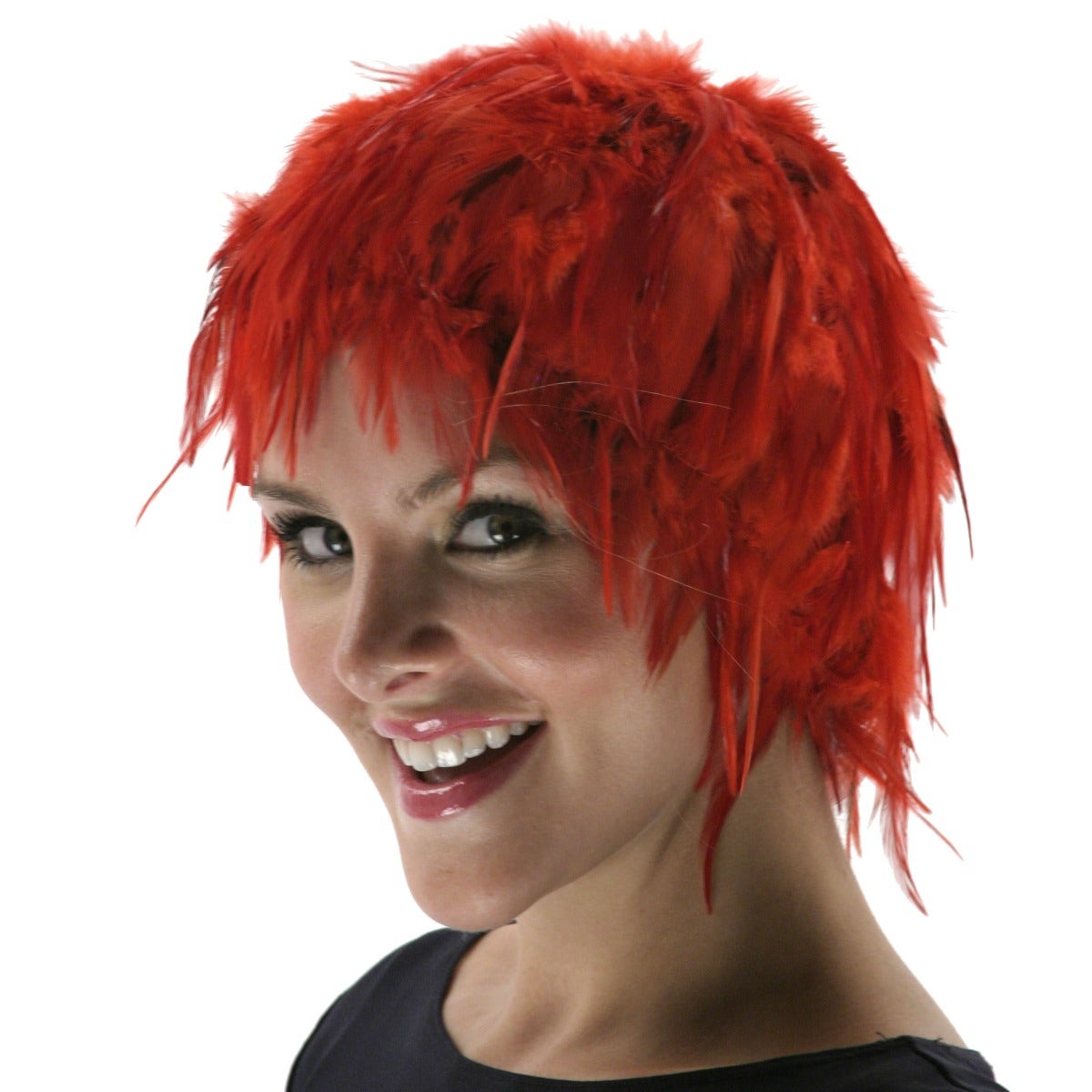 Hackle Feather Wig-Solid - Red - Feathers