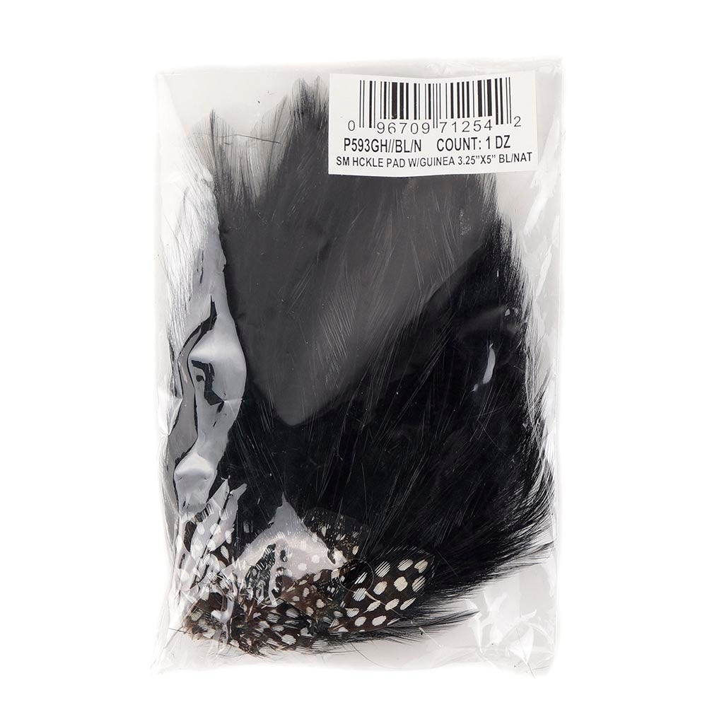 Feather Padding Black Natural Hackle Guinea Feather Pad | Buy Craft Feather Pads ...