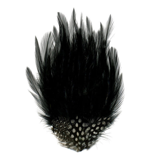 Hackle-Guinea Feather Pad - Black Natural - Feathers