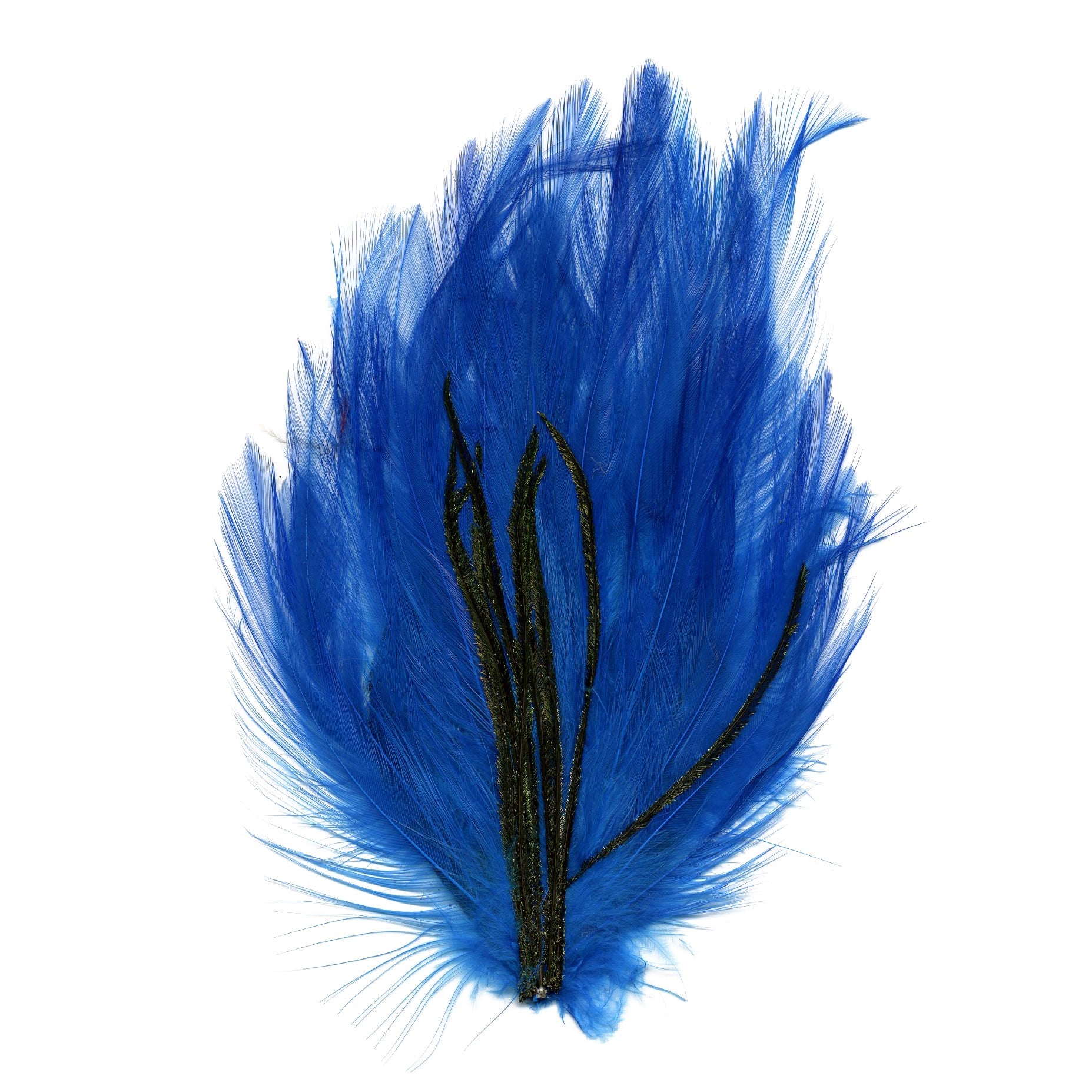 Hackle-Peacock Flue Pad - Dk Turquoise/Natural - Feathers