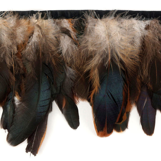 Half Bronze-Irid Coque Fringe - Natural Iridescent - Feathers