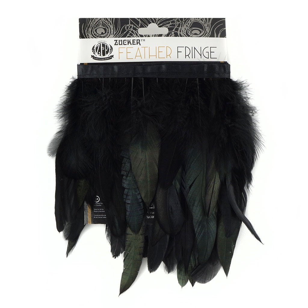 Half Bronze-Irid Schlappen Fringe Dyed Black Irid - Feathers