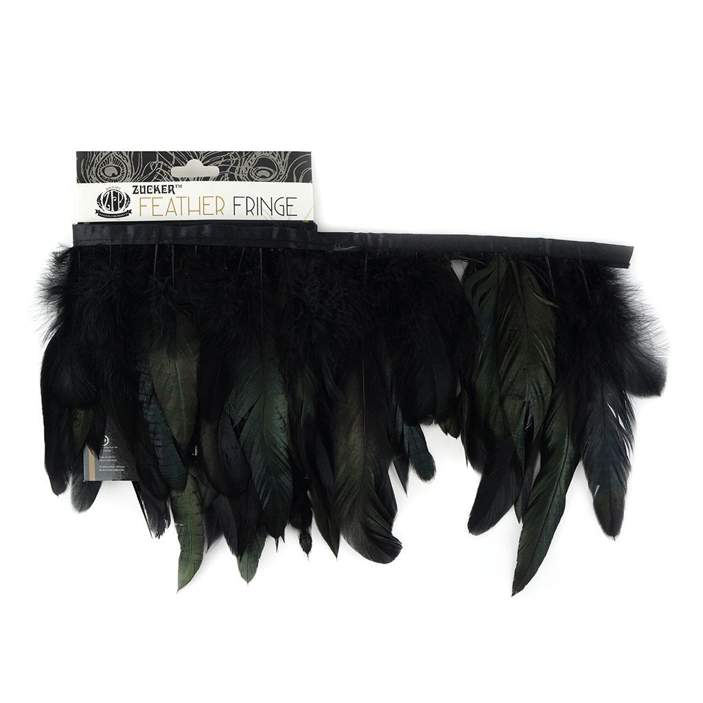 Half Bronze-Irid Schlappen Fringe Dyed Black Irid - Feathers